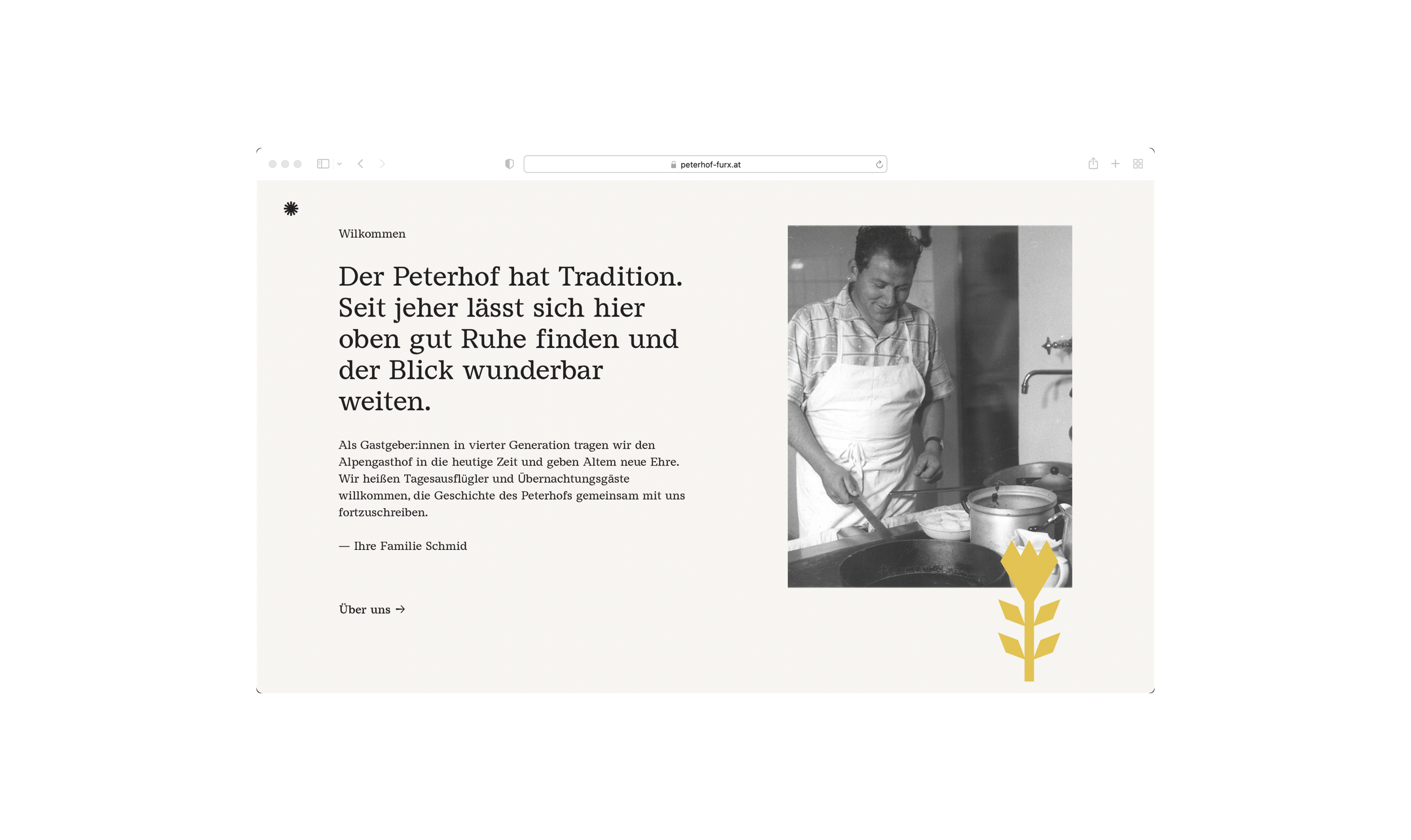 Peterhof Website Ansichten: ein historischer Blick in die Küche © Zeughaus Design