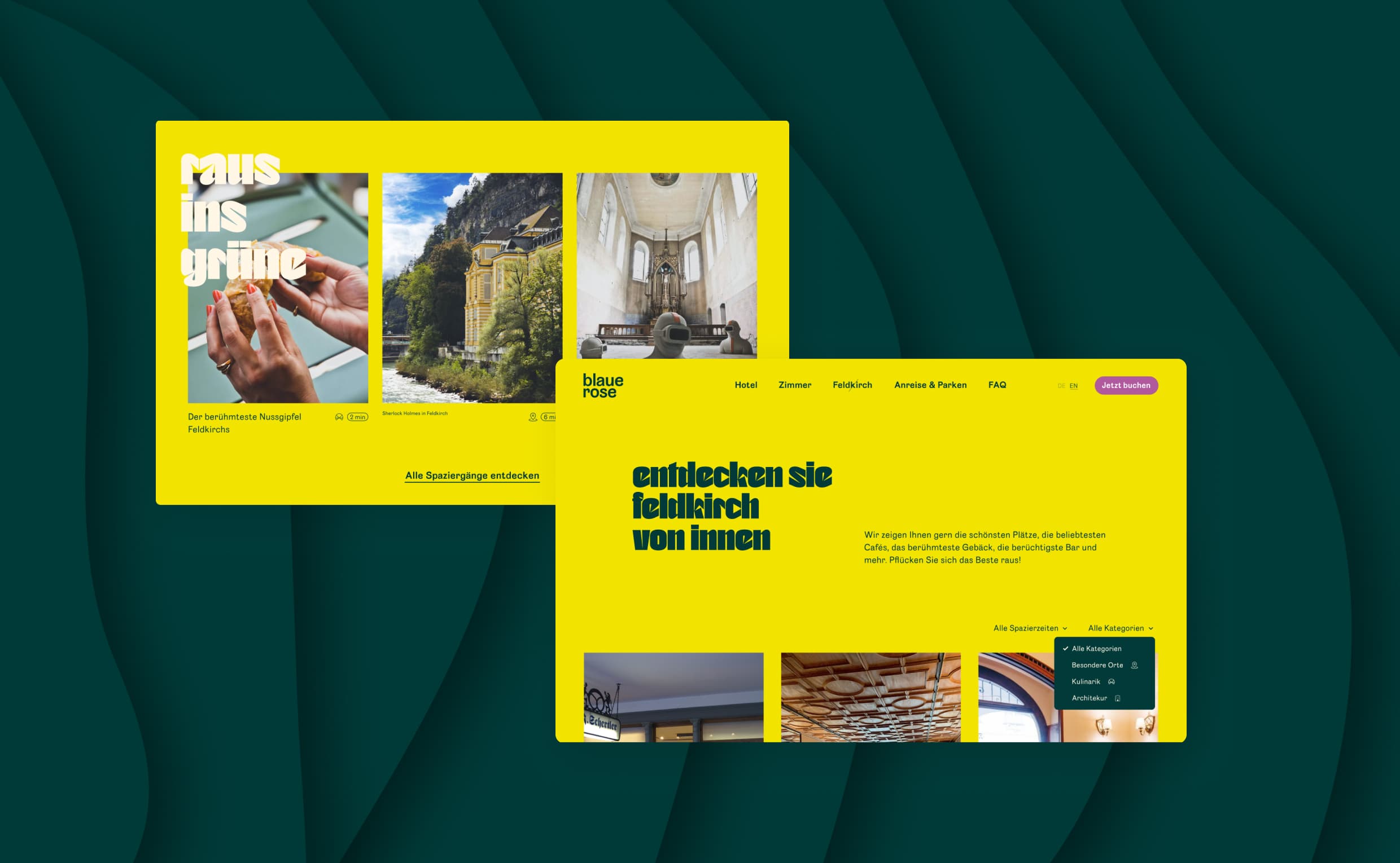 blaue rose Hotel Website, Zeughaus Design 