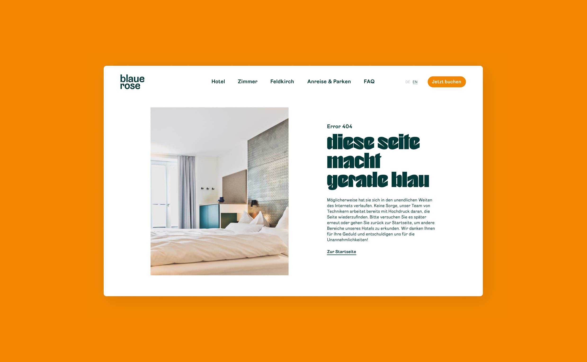 blaue rose Hotel Website, Zeughaus Design 
