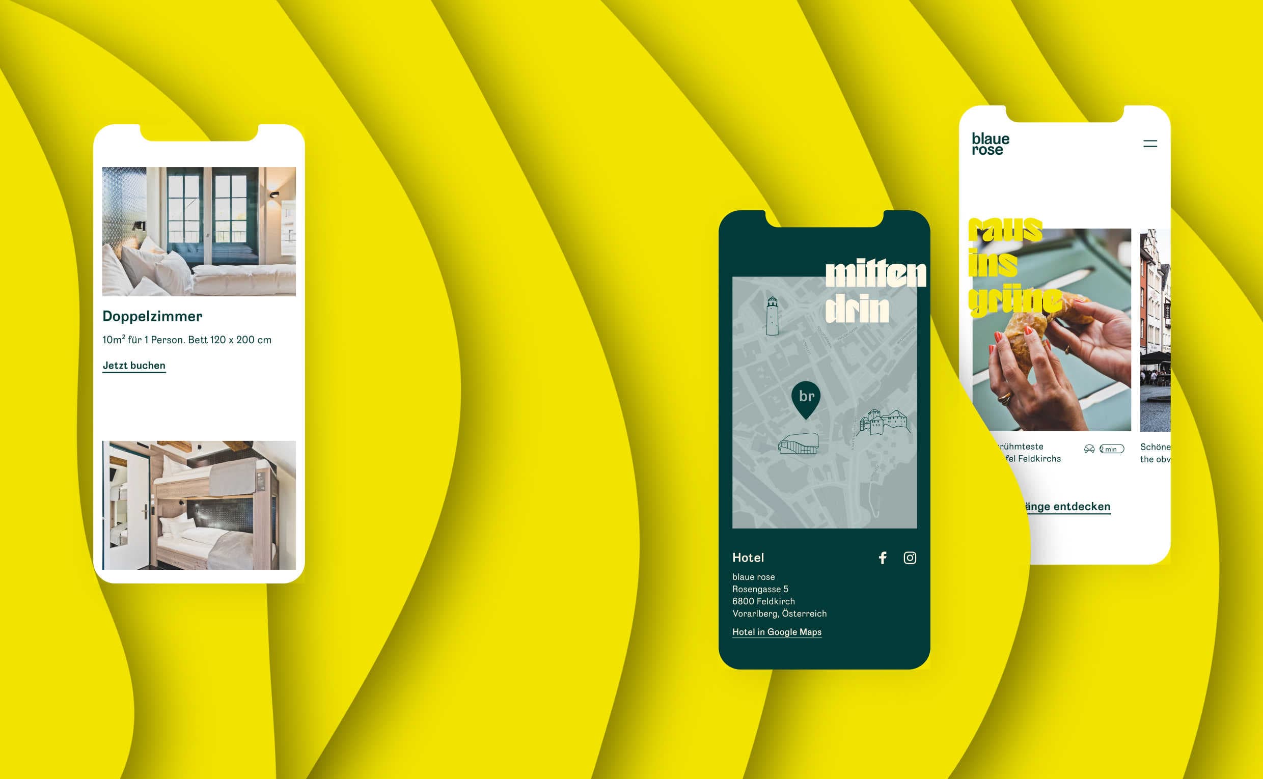 blaue rose Hotel Website, Zeughaus Design 