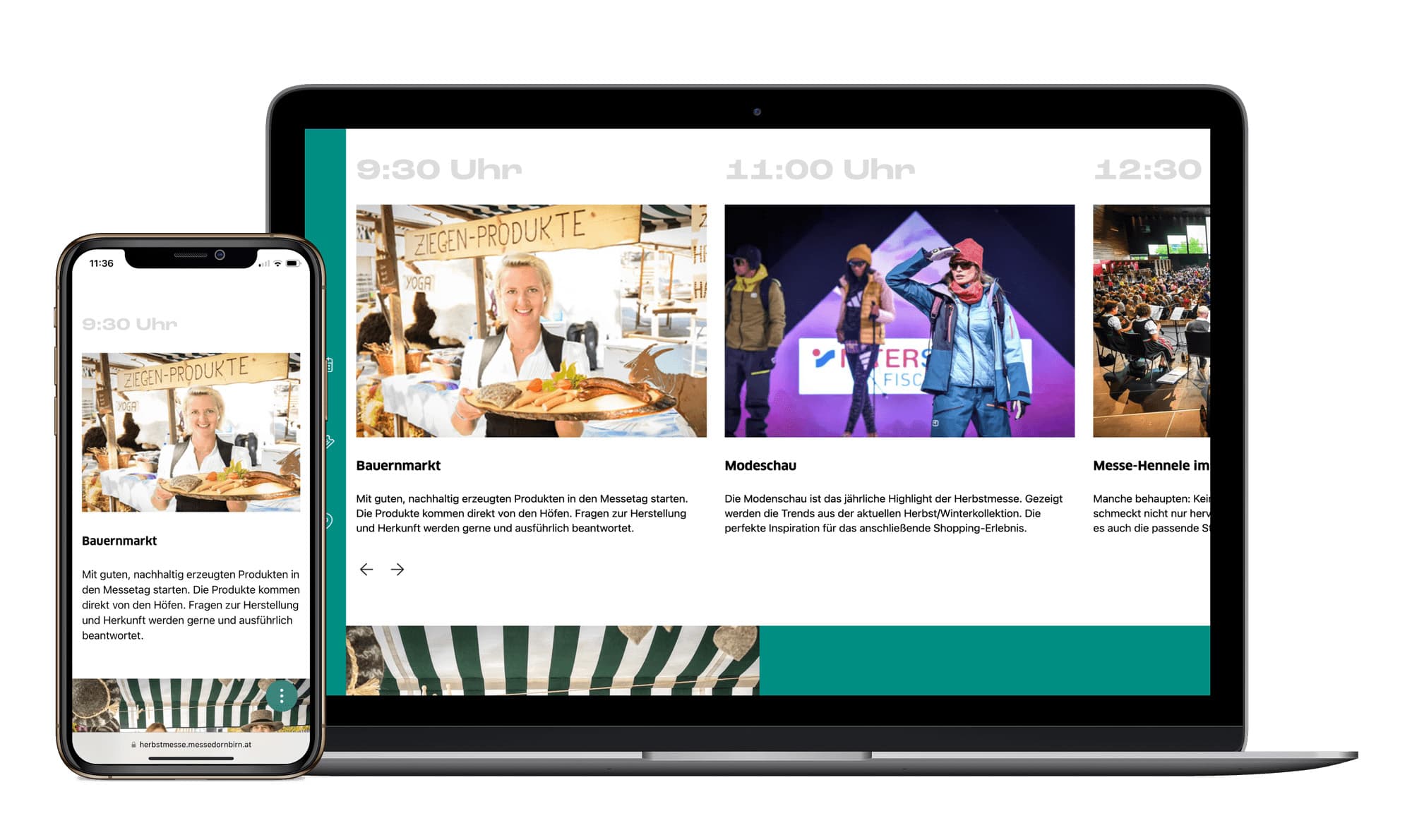 Messe Dornbirn Webportal Relaunch, Zeughaus Design 