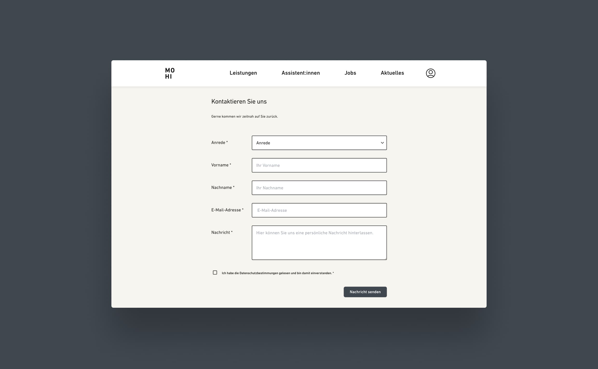 MOHI Dornbirn Website, Zeughaus Design