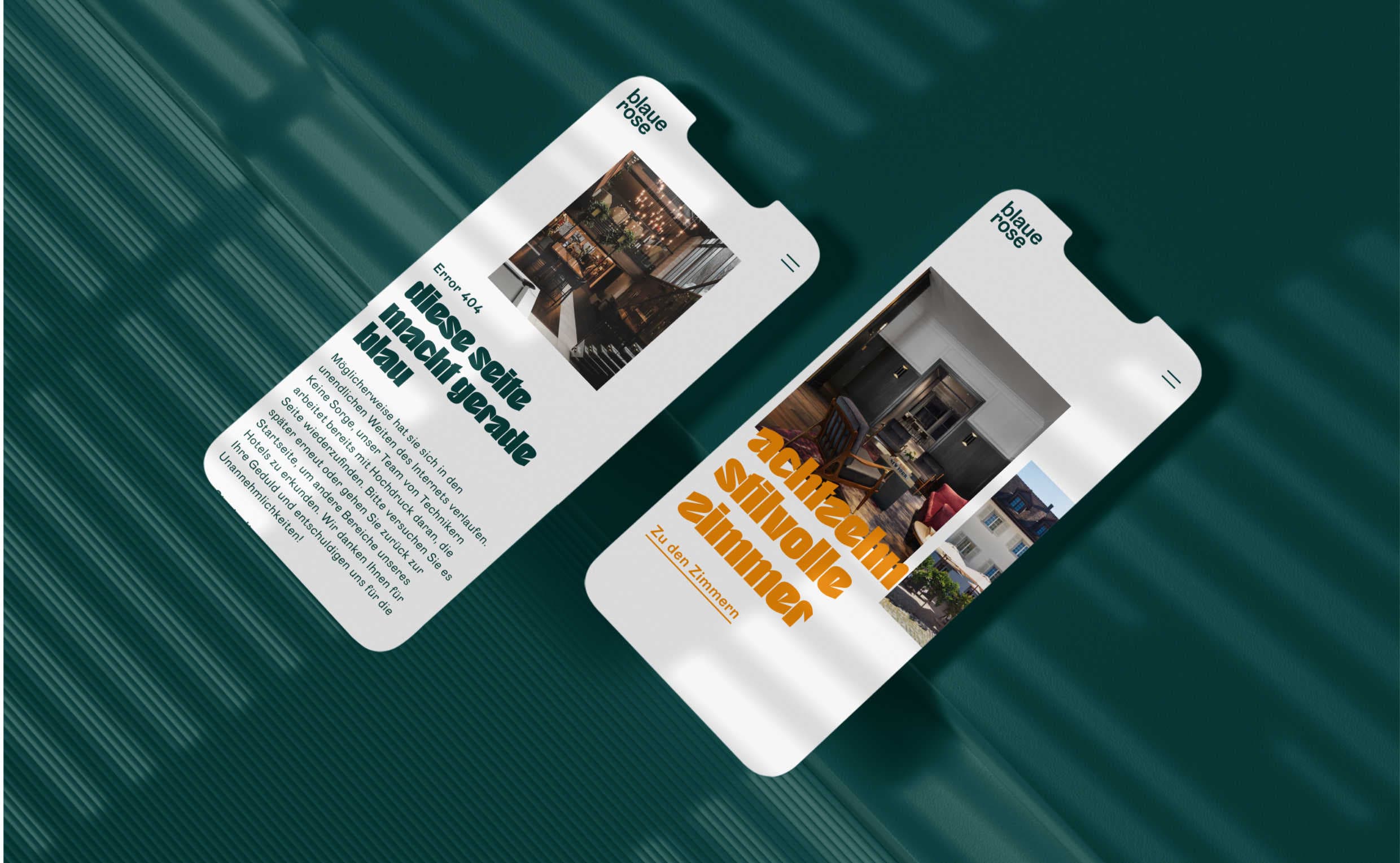 blaue rose Hotel Website, Zeughaus Design 