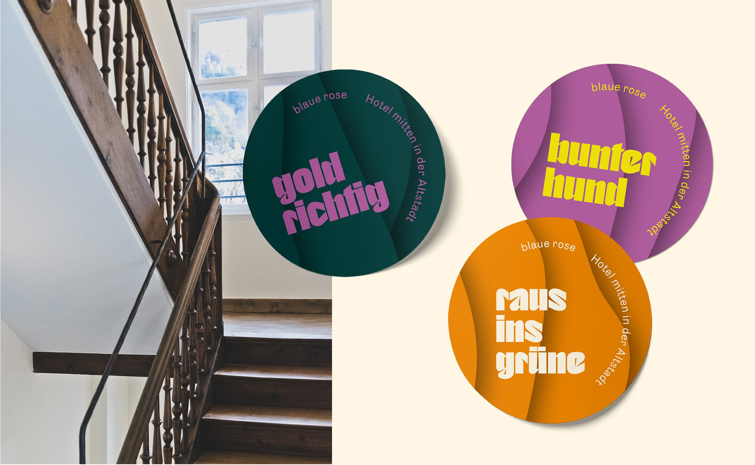 Hotel blaue rose Branding, Zeughaus Design