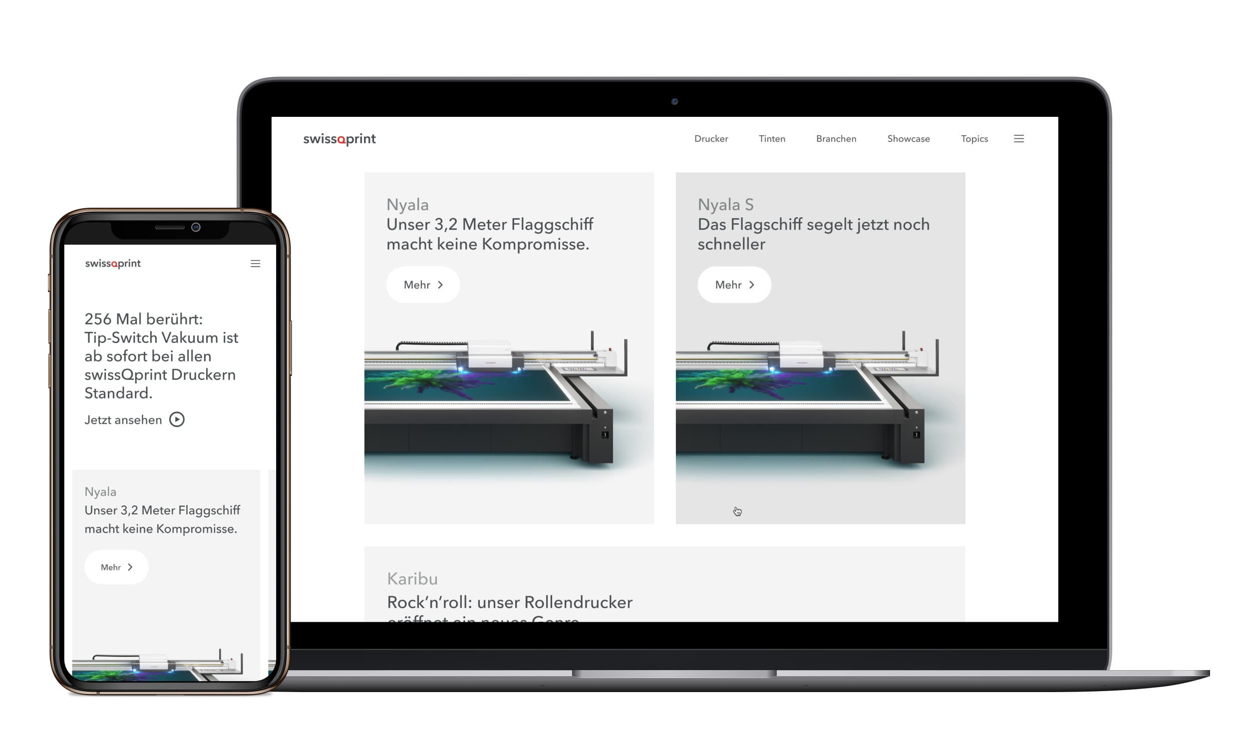swissQprint Website Relaunch, Zeughaus Design