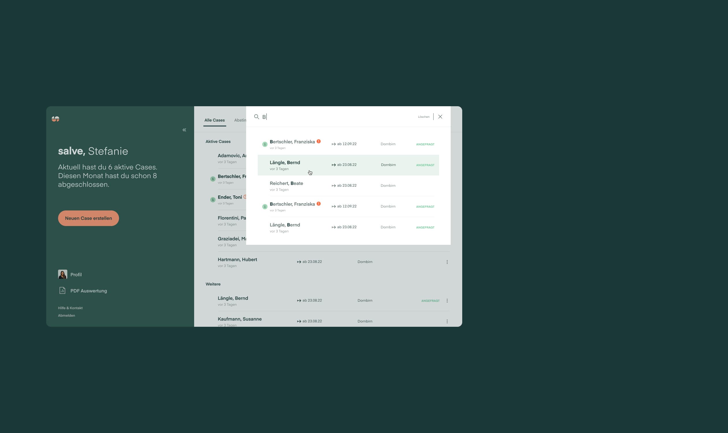 salve care App, Zeughaus Design