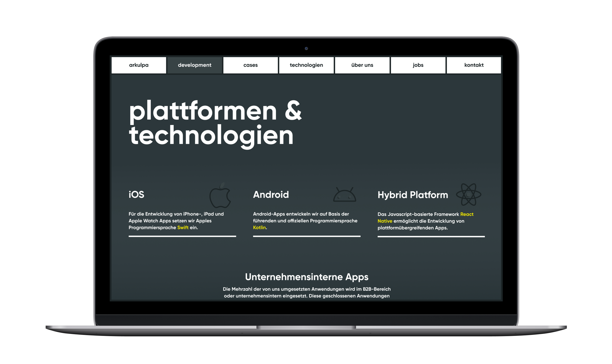 arkulpa Website Relaunch: Plattformen © Zeughaus Design