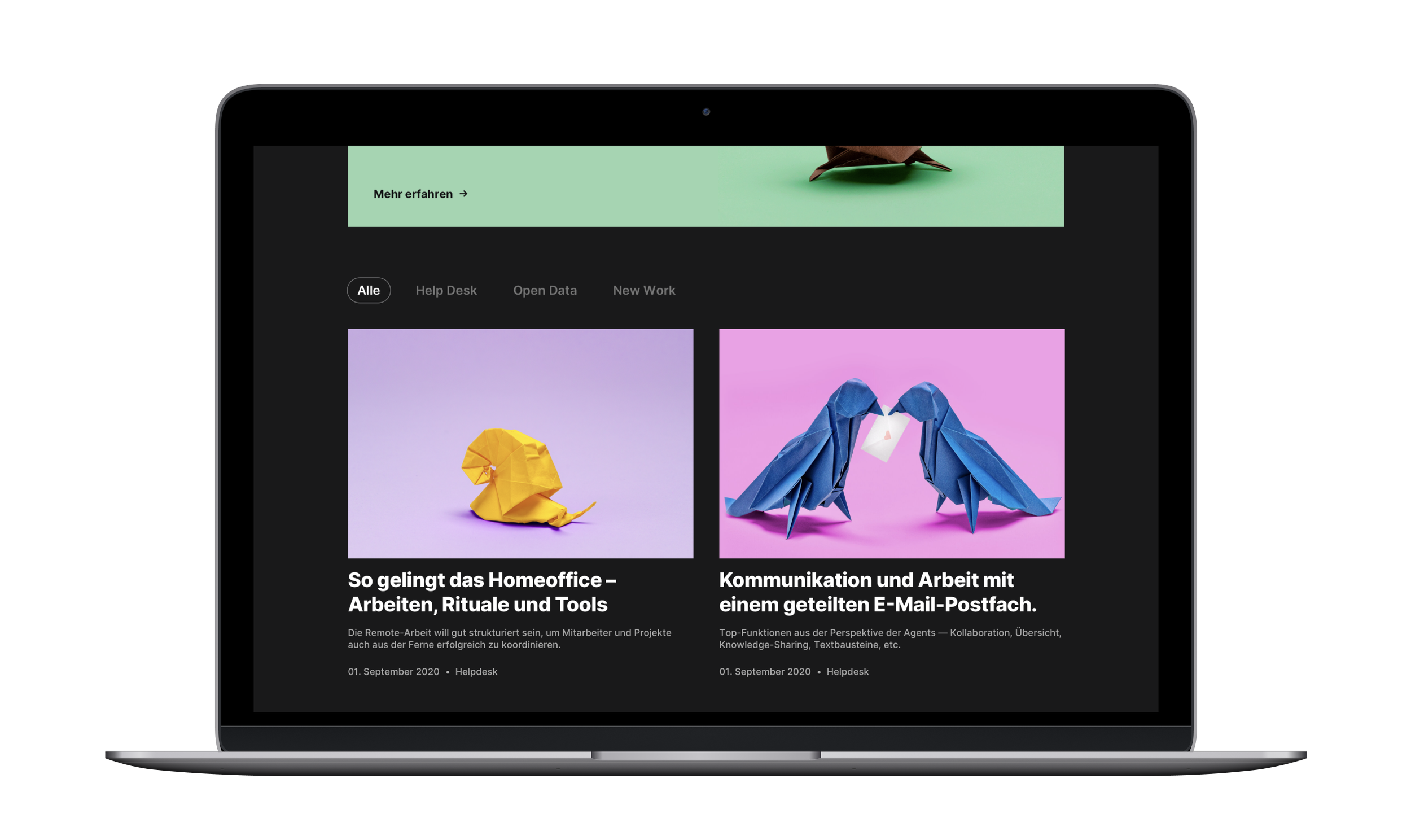 Zammad Website Relaunch - Origami Blogartwork © Zeughaus Design GmbH