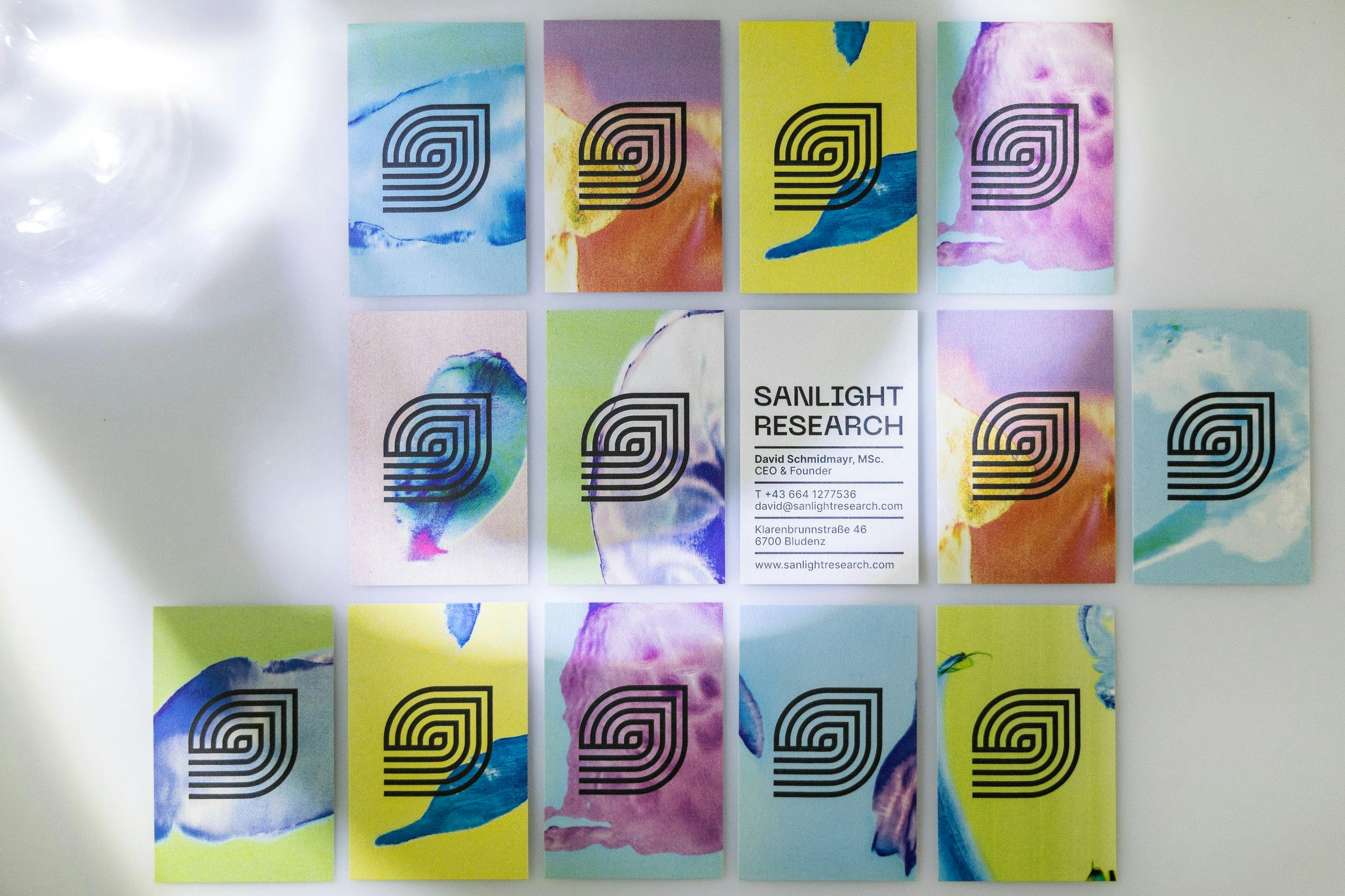 Sanlight Research Branding: Visitenkarten © Patricia Keckeis