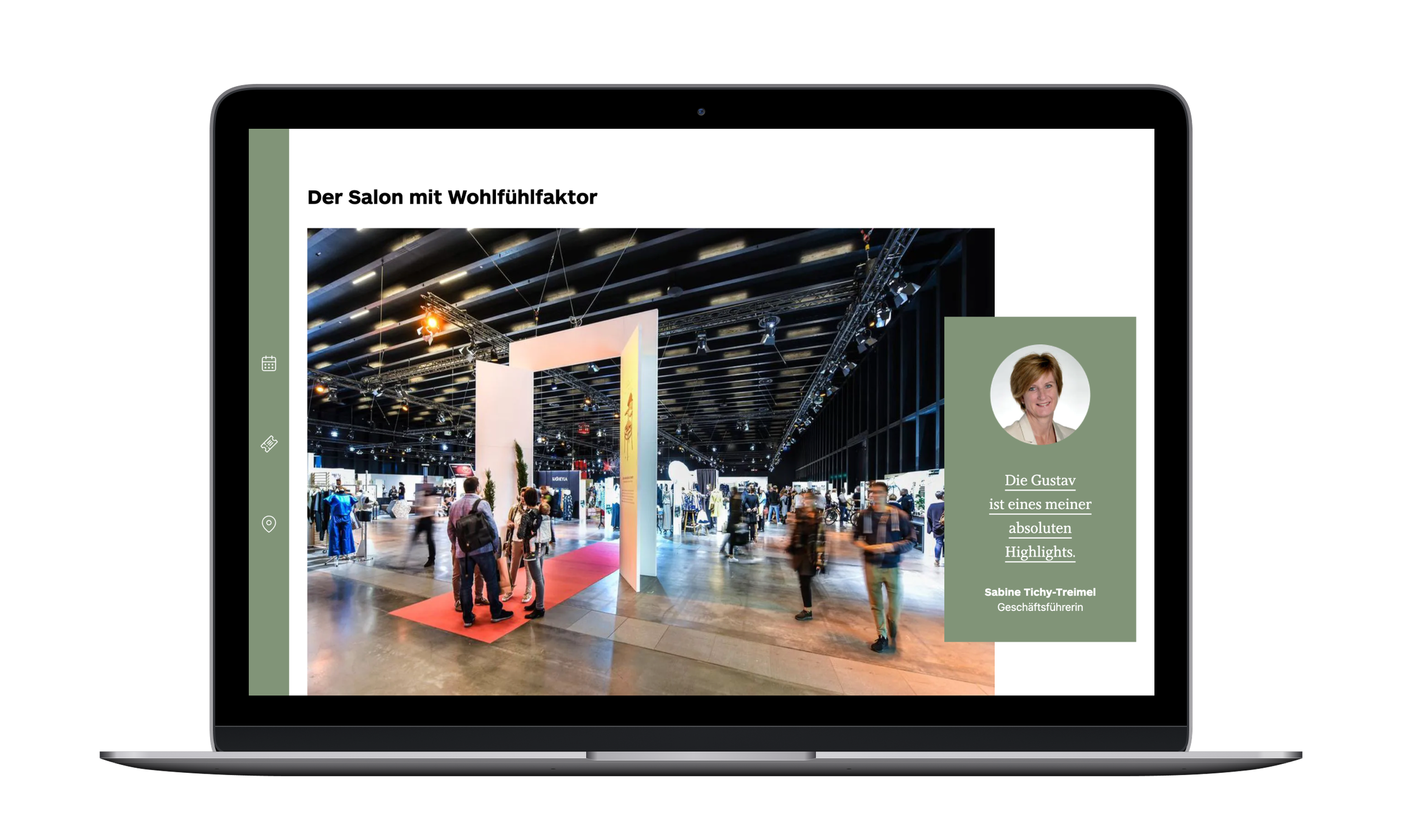 Messe Dornbirn Website - Gustav Übersicht © Zeughaus Design