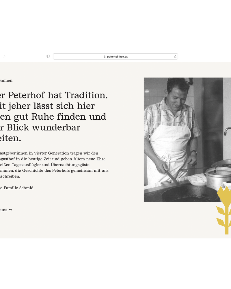 Peterhof Website Ansichten: ein historischer Blick in die Küche © Zeughaus Design